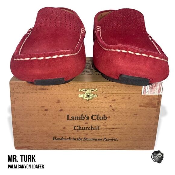 MR TURK PALM CANYON LOAFERS IN RED SUEDE MEN’S SIZE 9 LEATHER DRIVING MOCCASINS - Picture 7 of 12
